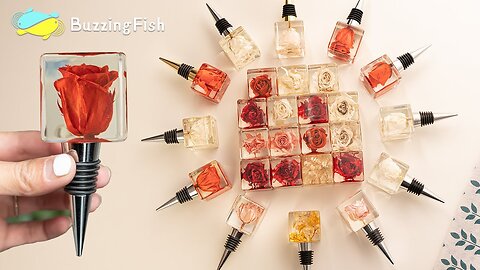-- Make Bottle Stoppers with Roses - Resin Art