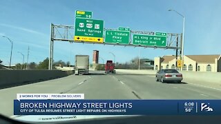 City of Tulsa resumes street light repairs on highways