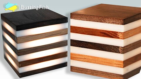 -- Easy making Multilayer Wood Resin Lamp _ Resin ART --