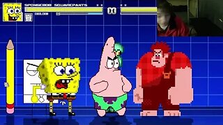 SpongeBob SquarePants Characters (SpongeBob, Squidward, and DoodleBob) VS Wreck It Ralph In A Battle