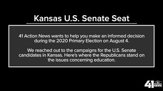 Candidates for U.S. Senate - Kansas on education