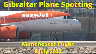 easyJet Manchester Flight Lands/Departs Gibraltar Airport►8 July 2022 ◇◇◇NEO LIVERY G-UZHC