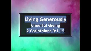 Living Generously part 2