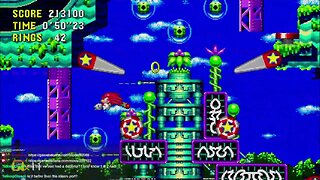 Sonic CD - Knuckles tries gliding