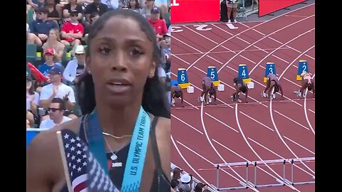 NEW: Women's 100m Hurdles star Alaysha Johnson starts crying after she qualified for the Olympics, e