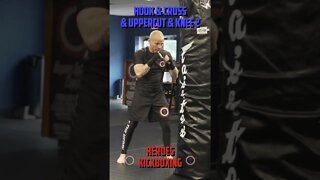 Heroes Training Center | Kickboxing "How To Double Up" Hook & Cross & Uppercut & Knee 2 BH | #Shorts