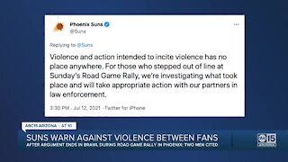 Suns warn against violence between fans after incident at Sunday rally