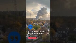 A fire at a substation in Dnepropetrovsk, Ukraine