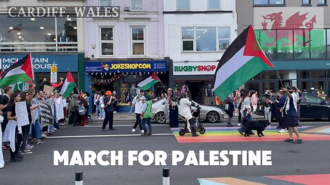 NAKBA Day March For Palestine. Castle Street, Cardiff Wales