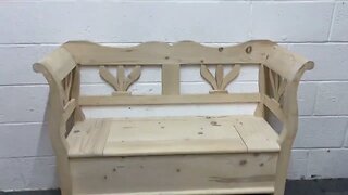 Small Pine Storage Bench (Y7400B) @PinefindersCoUk