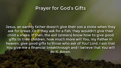 Prayer for God’s Gifts (Miracle Prayer for Financial Help from God)