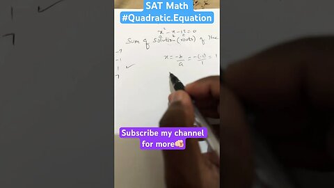 SAT Quadratic Equation problem🪡💥# #mathtrick #youtubeshorts