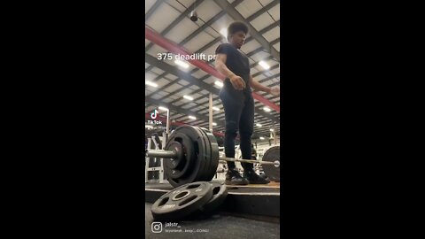 375 deadlift Pr road to 500 Ep:1