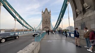 4K 60fps London England 🇬🇧 - Tower Bridge Evening Walk - Sunset walking Tour 2023