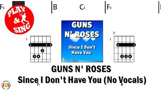 GUNS N' ROSES Since I Don't Have You FCN GUITAR CHORDS & LYRICS NO VOCALS