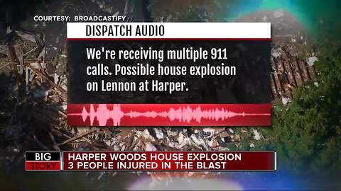 Harper Woods house explosion injures 3 people