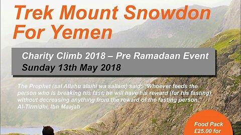 Snowdon Trek for Yemen | Pre Ramadhan Event Sunday 13th May 2018