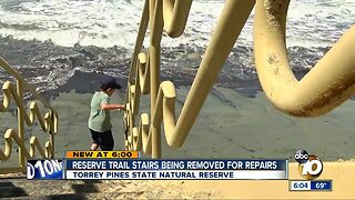 Reserve trail stairs being removed for repairs