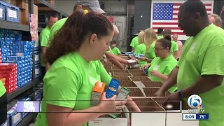 Forgotten Soldiers Outreach volunteers assemble packages for soldiers and their families