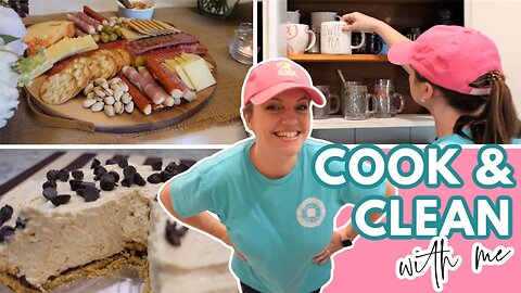 COOK & CLEAN WITH ME | EASY NO BAKE DESSERT | ALDI CHARCUTERIE BOARD