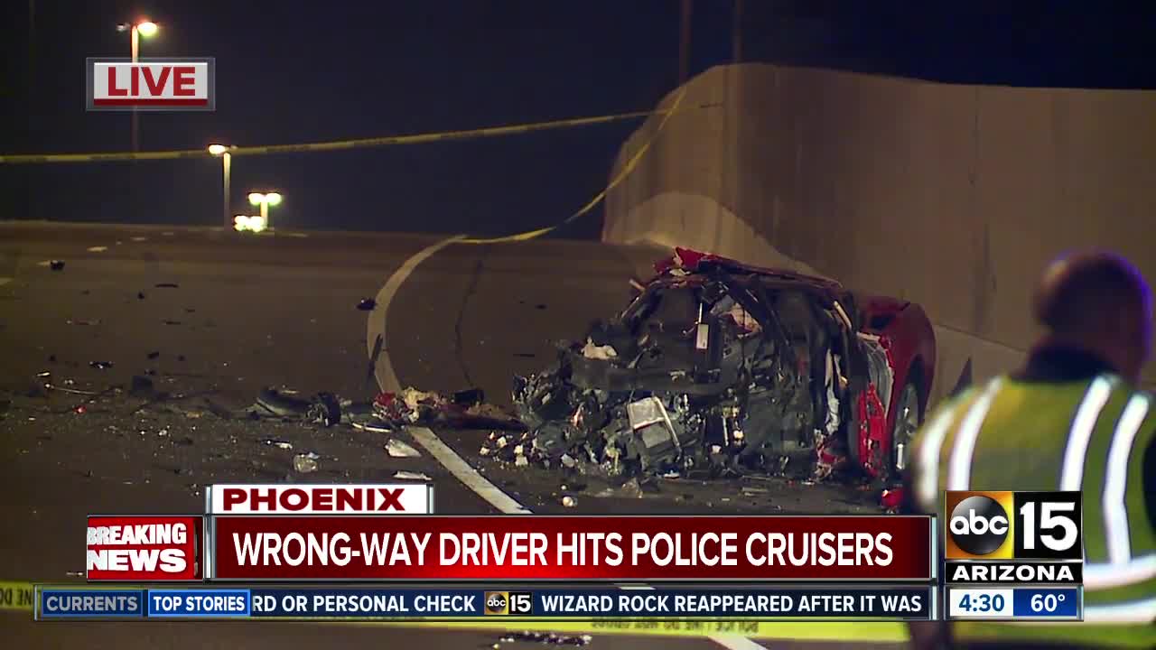 Wrong-way driver hits Tempe officers along SR-51