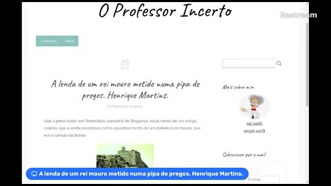 A lenda de um rei mouro metido numa pipa de pregos. Henrique Martins.