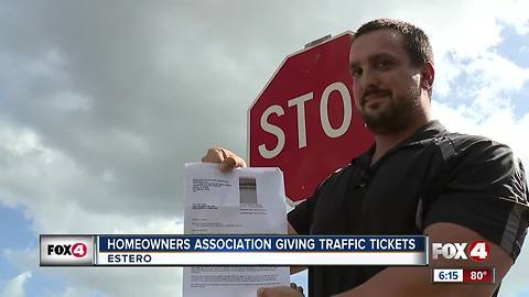 Man says homeowner's association is giving traffic citations