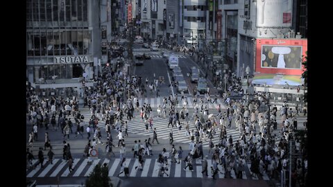 Shibuya crossing - Tokyo, Japan. One of the Busiest Intersections Jan 2021