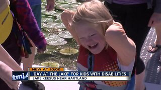 8-year-old girl with down syndrome water skis for the first time