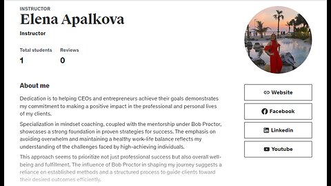 Elena Apalkova: A Udemy Instructor