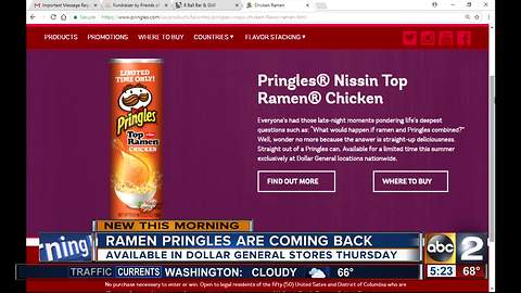 Ramen Pringles coming back Thursday