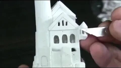 CRAZY SKILL CARVING A CASTLE OUT OF DRY CONSTRUCTION PLASTER