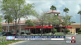 Famous dave's employees out of a job