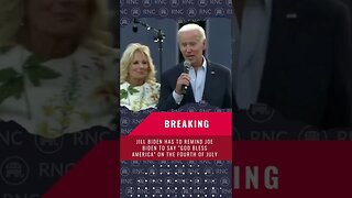 Jill Biden has to remind Joe Biden to say 'God Bless America' #shorts