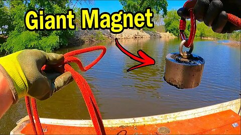 Dropping Giant 3,500 LB Magnet in the Creek - What Will I Find?