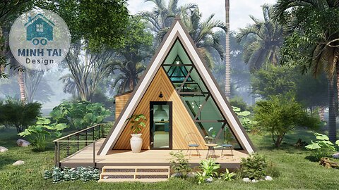 Best A-frame 3d Plan House Design - Minh Tai Design 11