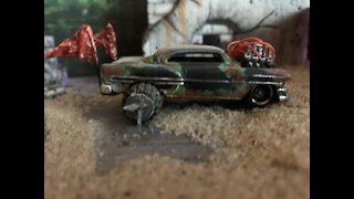 Custom HOT WHEELS build, Mad Max style post apocalyptic "53 Chevy