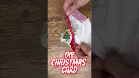 Make Your Own Unique Christmas Cards with a Napkin and Cling Wrap