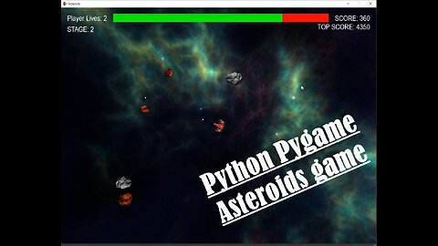 Asteroids 01 Demo | Python | Pygame Module | Programming Beginners | Coding