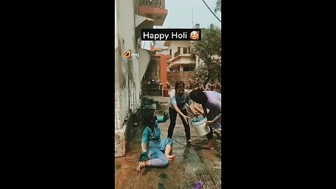 Indian Holi girl and boys 😂