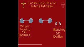 Cross kick Studio Films Fitness weight training $50 Dollars Boxing $50 Dollars