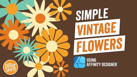 Create Simple Vintage Flowers in Affinity Designer for Print on Demand Products. Easy Tutorial