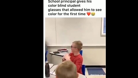 Blind Boy seeing the color at first time