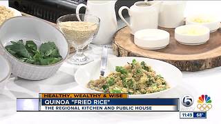 Quinoa 'fried rice' with local broccoli & greens recipe