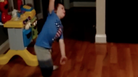 Boy showing off his expressive dance moves to J Lo song