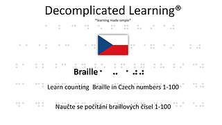 Learn counting Braille numbers 1 - 100 in Czech