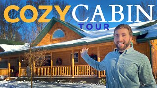 **NEW** Walkthrough Tour of this Cozy Winter Cabin! With a Surprise!