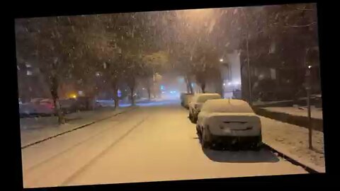 It was snowing during the night