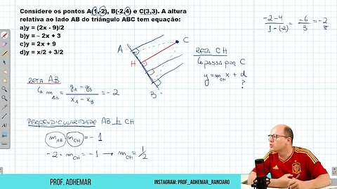 Geometria Analítica - Altura de Triângulo - Exercício TOP!