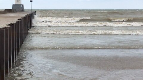 A very windy day at Grand Bend beach